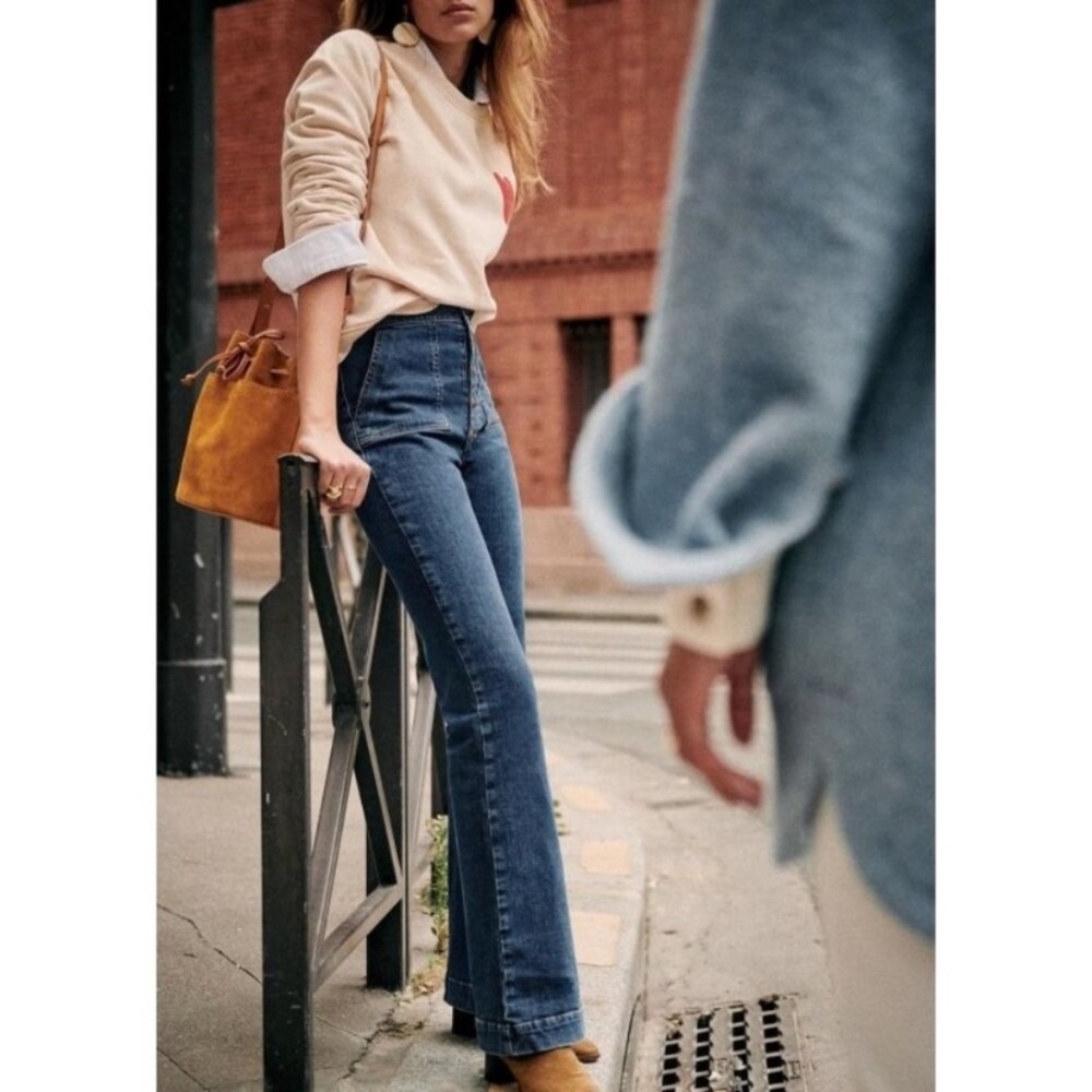 Sezane Blue Flare Jeans